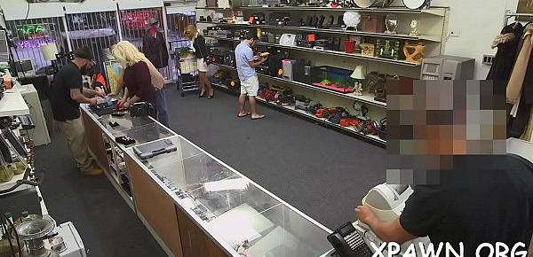  Sexy harlot does not shy away from having sex in shop